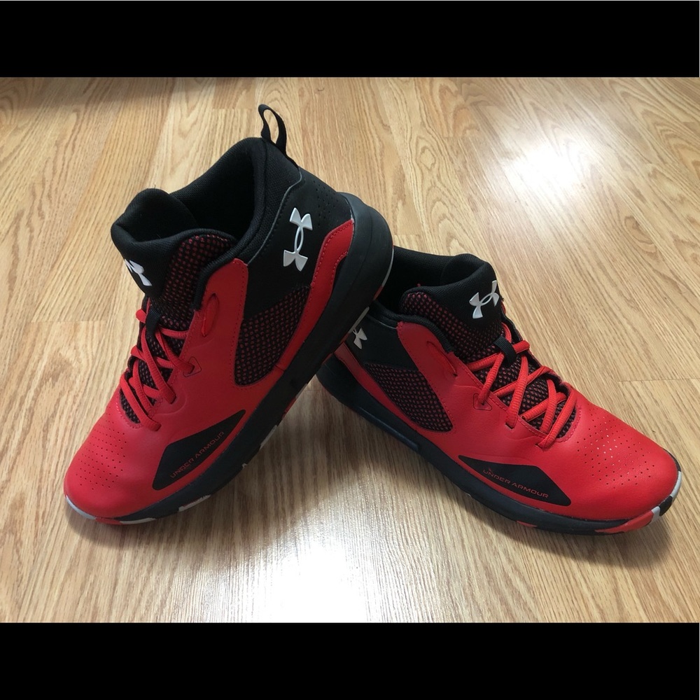 Under Armour Kids Red and Black Sneakers